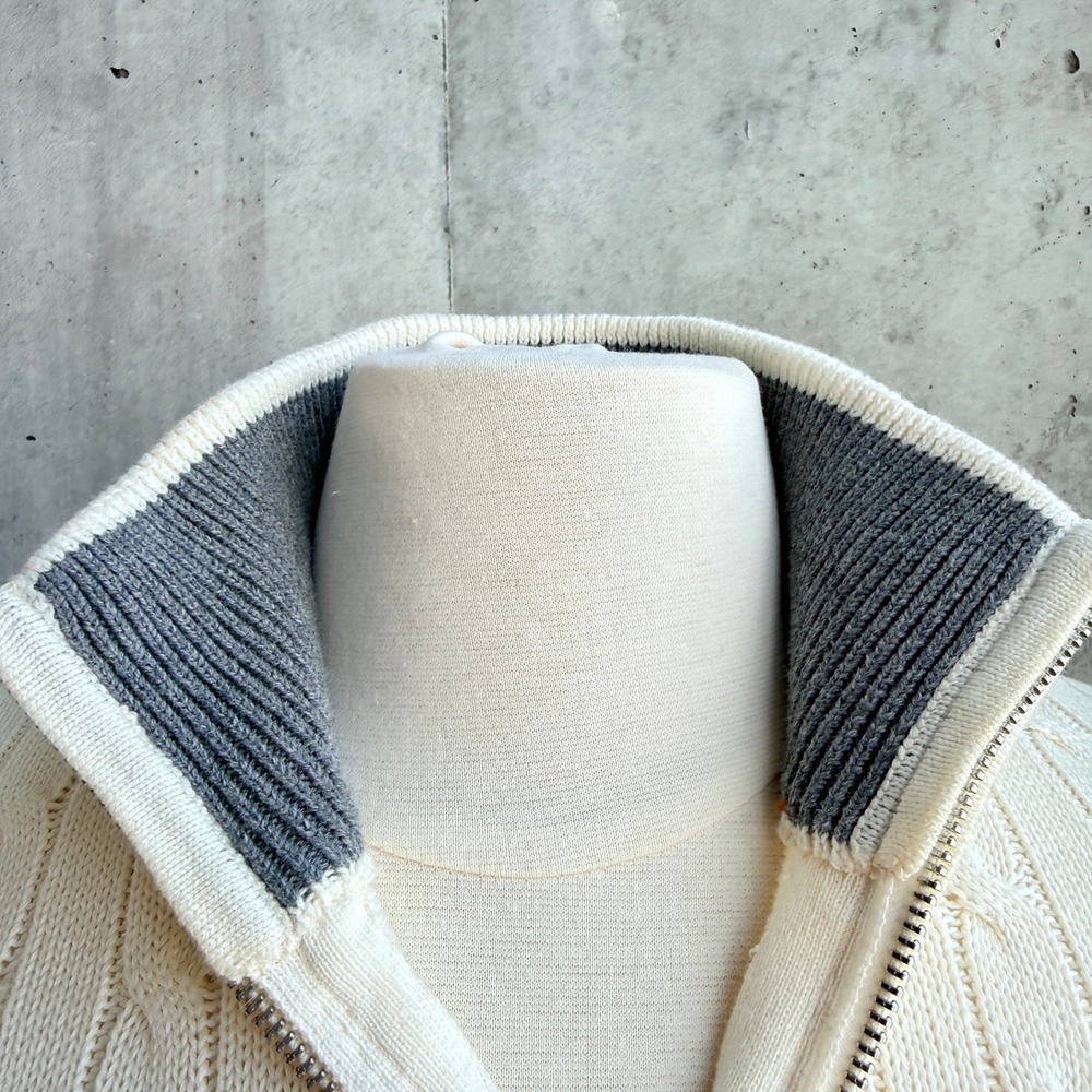 Vtg Ralph Lauren L-RL Lauren Active Cable Knit Zip Sweater Old Money Preppy L - Picture 4 of 13